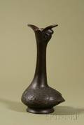 Asian Export Patinated Bronze Figural Vase