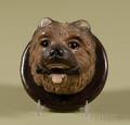 GermanAustrian Painted Terracotta Wall Plaque of a Terrier Head