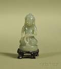 Chinese Export Carved Jade Figure of a Seated Buddha