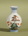 Japanese Export Painted Eggshell Porcelain Miniature Bud Vase