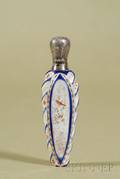 Continental Silvermounted and Enameled Glass Scent Bottle