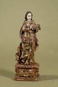 Spanish Ivorymounted Painted and Parcelgilt Santos Figure