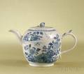 Nanking Blue and White Porcelain Teapot and Cover