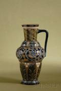 English Aesthetic Movement Saltglazed Stoneware Milk Pitcher