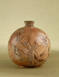 Martin Brothers Glazed Stoneware Botanical Vase