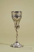 Art Nouveau German Silver Plate Presentation Goblet