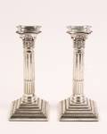 Pair of English Sterling Weighted Candlesticks