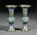 Pair of Cloisonne Beakers