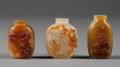 Three Shadow Agate Snuff Bottles