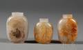 Three Shadow Agate Snuff Bottles