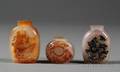Three Shadow Agate Snuff Bottles