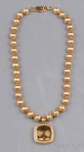 18kt Gold and Citrine PendantNecklace