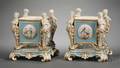 Pair of Minton Porcelain Thornwaldsen Cache Pots on Stands