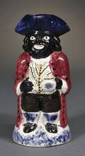 Staffordshire Pottery Black Face Toby Jug and Cover