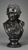 Wedgwood  Bentley Black Basalt Library Bust of Rousseau