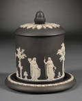 Wedgwood Black Jasper Dip Biscuit Jar and Cover