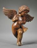 Renaissancestyle Carved Hardwood Angel Wall Decoration