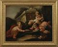 French School 18th Century Putti with Roses