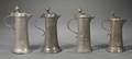 Four Trumpetshaped Pewter Flagons