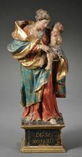 Baroquestyle Carved and Painted Wood Figural Group of the Madonna and Child
