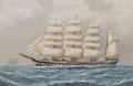 British School 19th20th Century A FourMasted Barque Under Full Sail