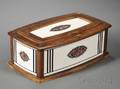 German Porcelain and Wood Breadbox