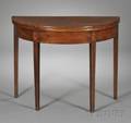 George III Inlaid Mahogany Demilune Game Table