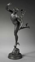 Bronze Figure After Giambolognas Mercury