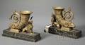 Pair of Empirestyle Bronze and Marble Rhytonform Garnitures