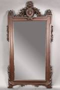 Hand Carved Stained Oak Mirror 19th Century