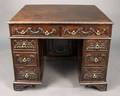 English Chinese Chippendale Style Kneehole Desk