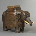English Elephantform Carved Hardwood Cellarette