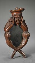 Carved Wood Jester Mirror