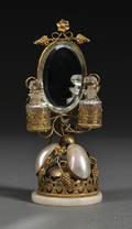 French Motherofpearl and Ormolu Scent Stand with Mirror and Bell
