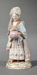 Meissen Porcelain Figure of a Welldressed Lady