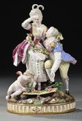 Meissen Porcelain Figural Group The Broken Bridge