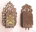 Two Continental wrought iron ornate door locks late 17thearly 18th c