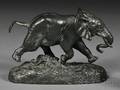 Antoine Louis Barye French 17961874 Bronze Figure of a Running Elephant Elephant du Senegal