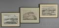 Three Framed Engravings After L Knuff and Johannes Kip