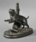 French Bronze Figure of a Chained Dog