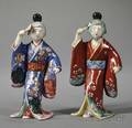 Pair of Japanese Kakiemontype Porcelain Figures of Dancers