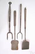 Two American wrought iron spatulas