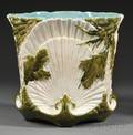 Wardle Shell and Seaweed Pattern Albino Majolica Jardiniere