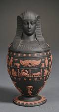 Wedgwood Solid Black Jasper Canopic Jar and Cover