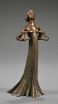 Art Nouveau Figural Twolight Bronze Candelabra