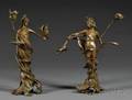 Two Figural Bronze Table Lamp Bases