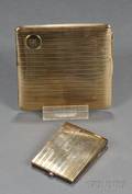 14kt Gold Cigarette Case and a Similar Goldplated Match Case