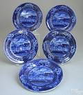 Five Historical blue plates