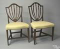 Two Massachusetts Hepplewhite mahogany shield back dining chairs ca 1805