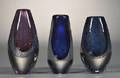 John Kuhn American b 1949 Three Art Glass Vases